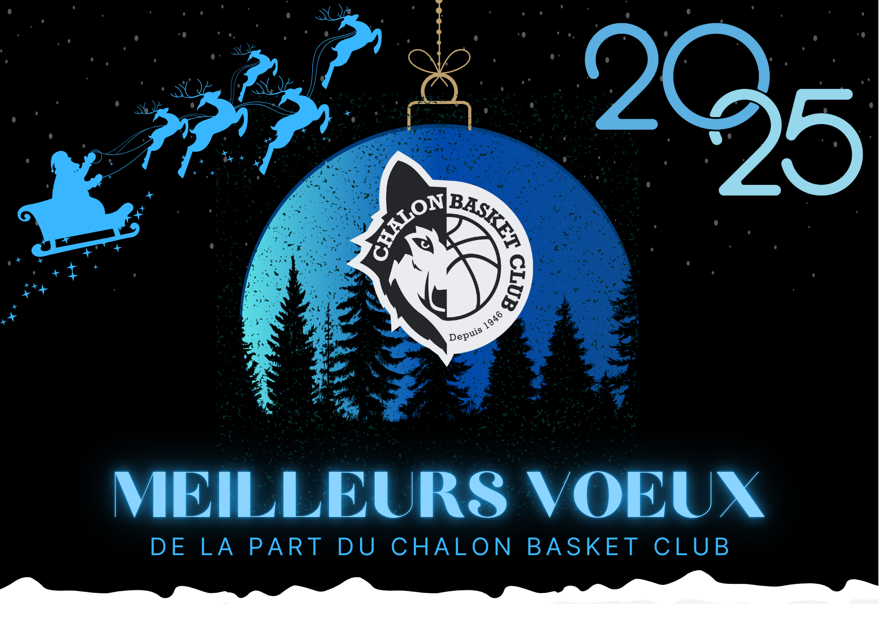 Carte Voeux Noël 2024 Fêtes Vert Doré Illustré